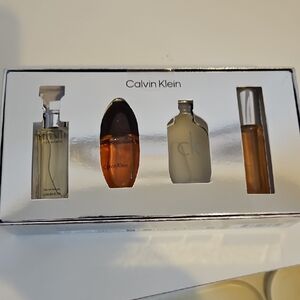 Calvin Klein Fragrance Set: Eternity, Obsession, Ck, and 1 Other.